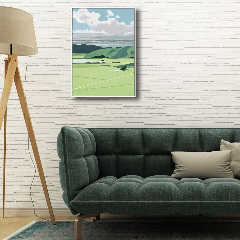 Leinwand, helle Farbe, Wanddekoration, Landschaftsmalerei im rustikalen Stil, verschiedene Größenoptionen