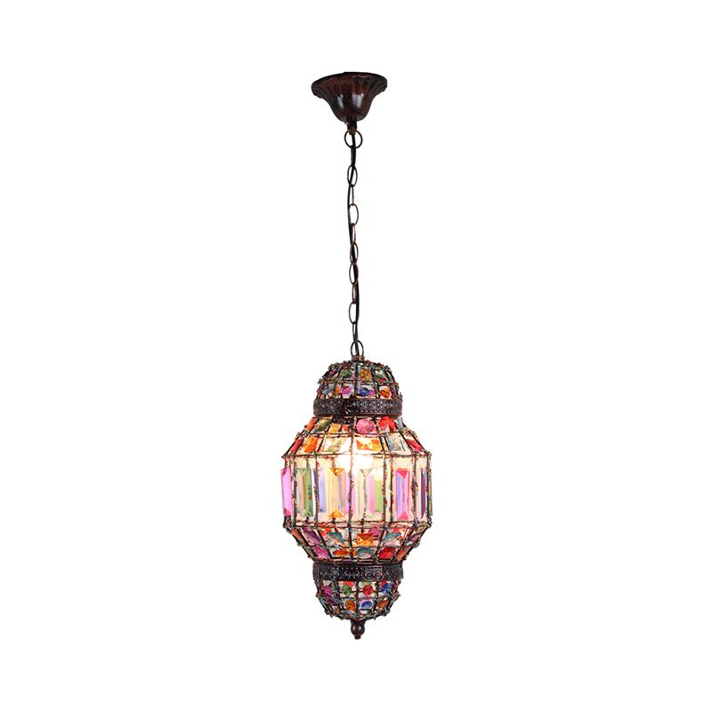 Metalen lantaarn Down Lighting hanger vintage 1 lamp restaurant hangend plafondlicht in roest