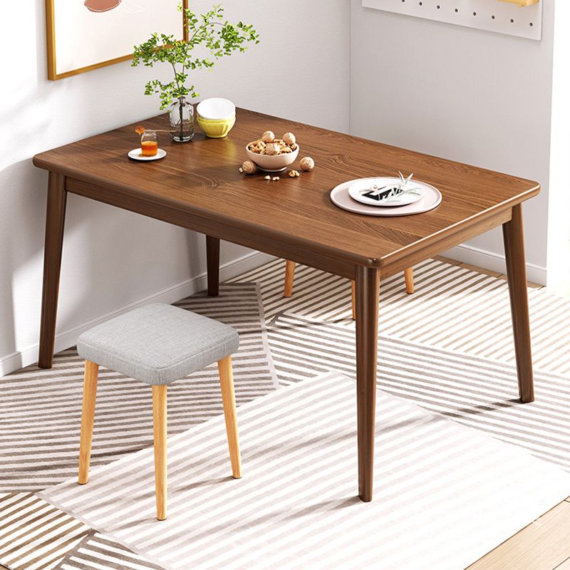 Solid Wood Contemporary Rectangle Table Wood Top Table for Kitchen