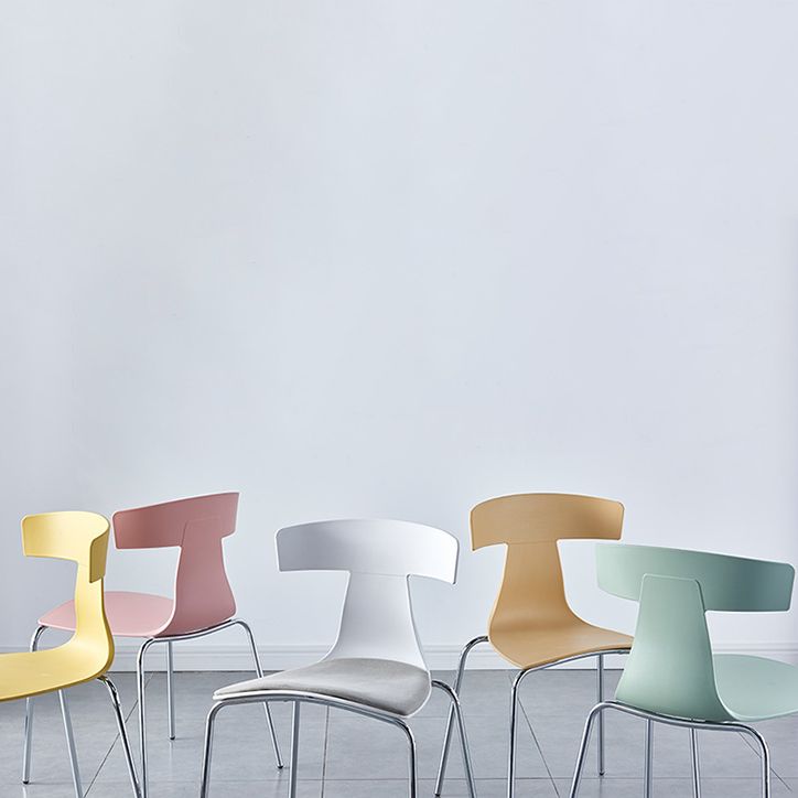 Chaises de salle à manger empilables sans accoudoirs, chaises latérales de salle à manger d'intérieur avec pieds en métal