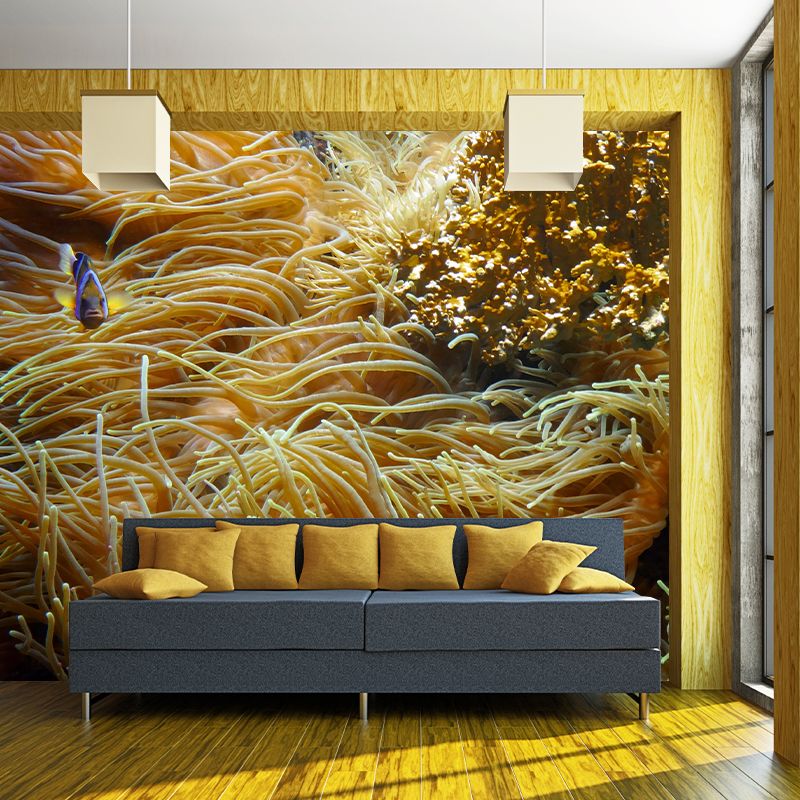 Attractive Wall Mural Coral Patterned Living Room Wall Mural