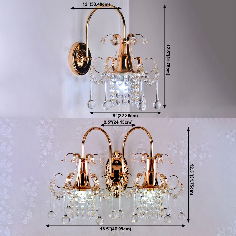 Moderne Kristallwandleuchten gold bewaffnete Wand montiertes Licht für Wohnzimmer