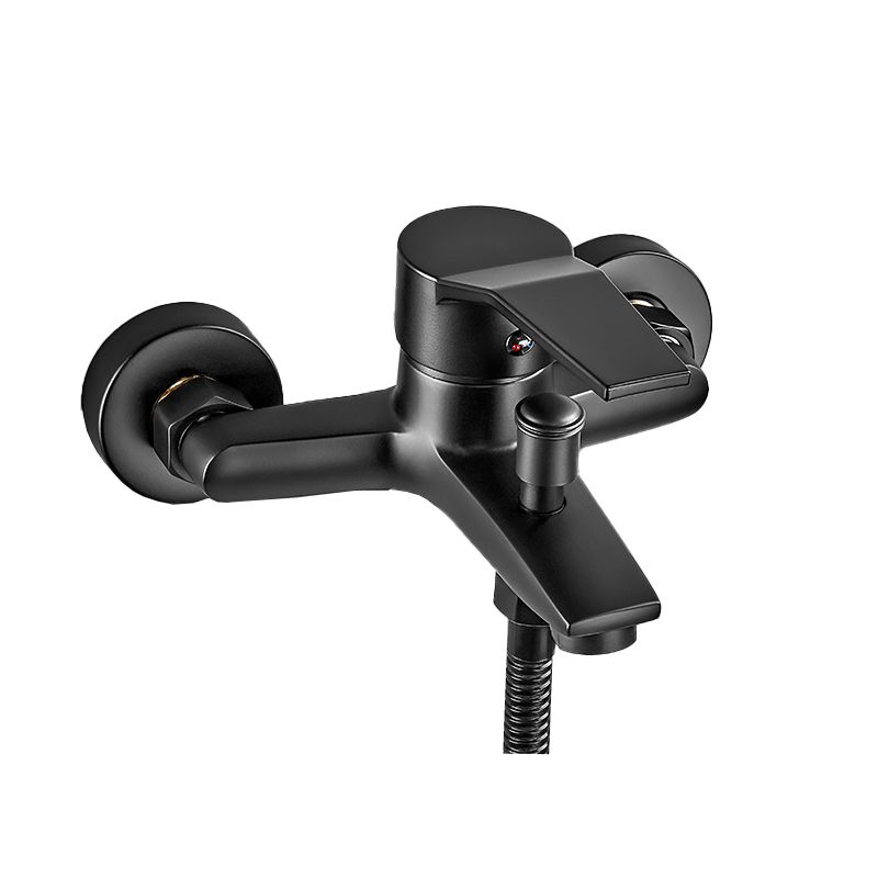 Wall Mount Fixed Bathtub Faucet Lever Handle with Hand Shower