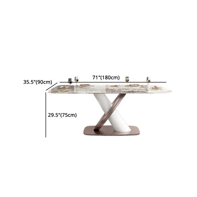 Luxury Sintered Stone Top Dining Set Rectangle 1/2/5/7 Pieces Dining Table with Chairs