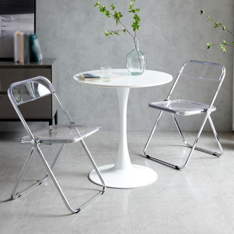 Moderne metalen indoor-outdoor stoel armloze open rug enkele eetkamerstoel