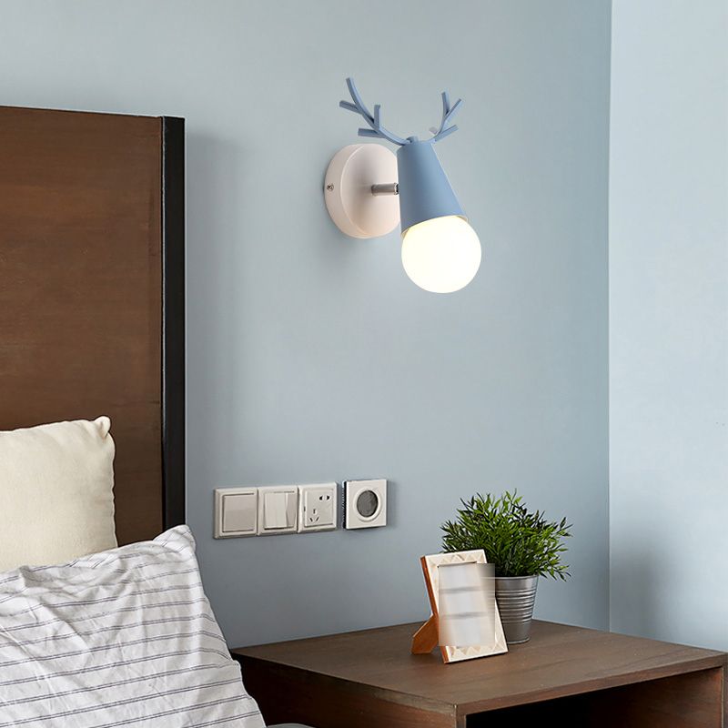Modern Colorful Wall Sconce Light Creative Antlers Wall Light Fixture for Bedroom