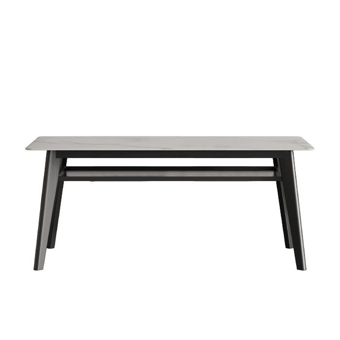 Stone Top Dining Table Contemporary Dining Table with 4 Wood Legs