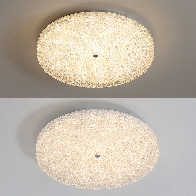 Modern LED Ceiling Mount Light Close to Ceiling Lamp with Glass Shade for Living Room