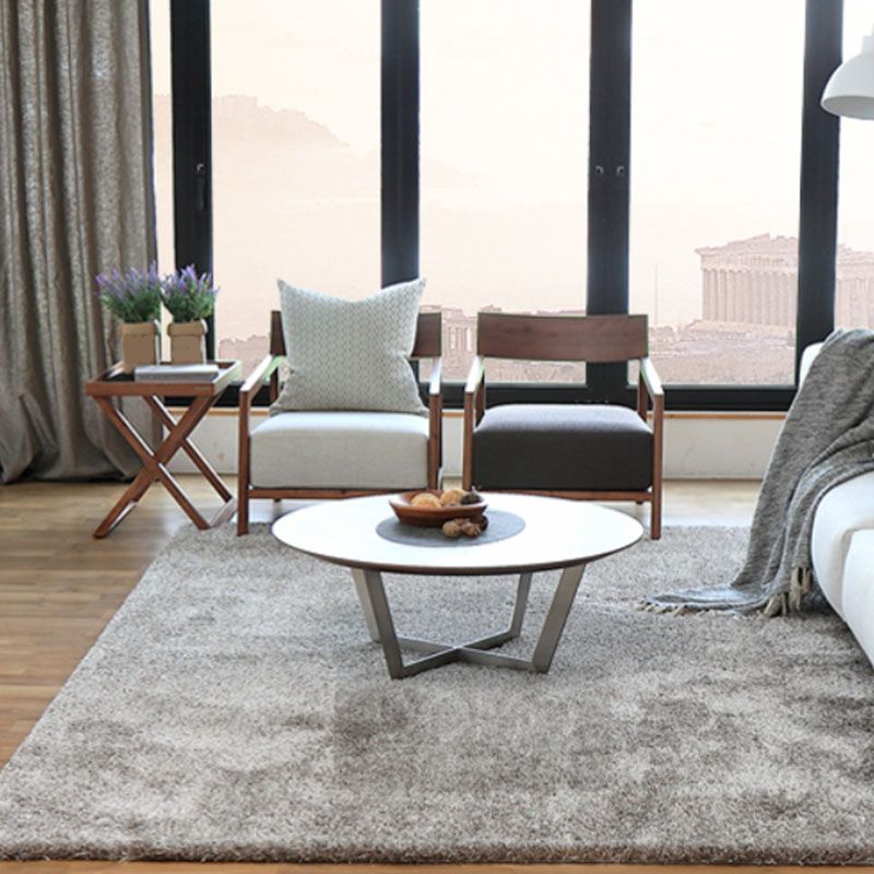 Cross Legs 1 Single Coffee Table in Brown Scandinavian Round Solid Wood Cocktail Table