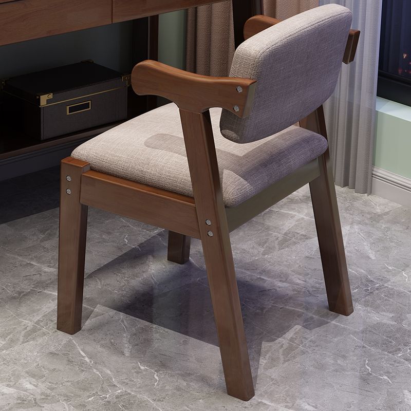 Contemporary Wood Dining Side Chair Home Open Back Dining Side Armchair