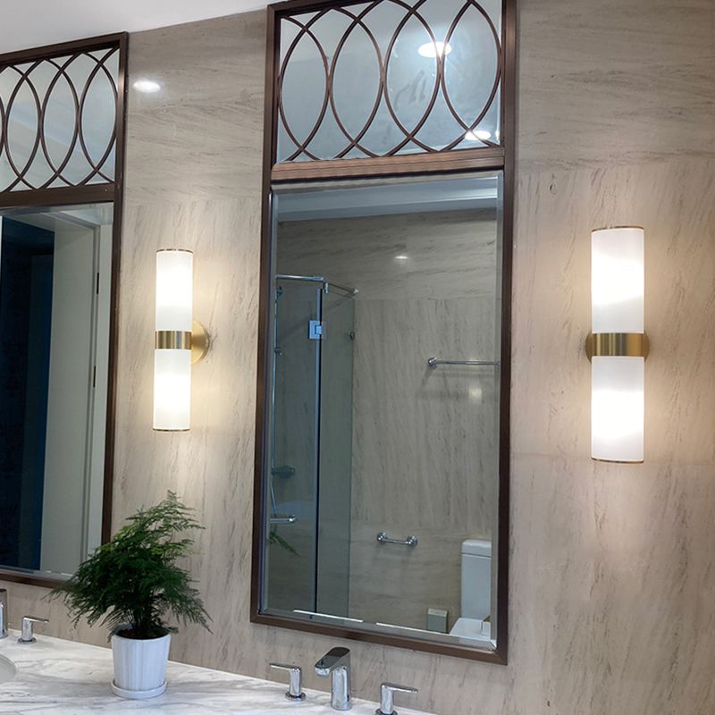 Modern Simple Stone Vanity Light Cylinder Shape Vanity Lamp for Shower Room