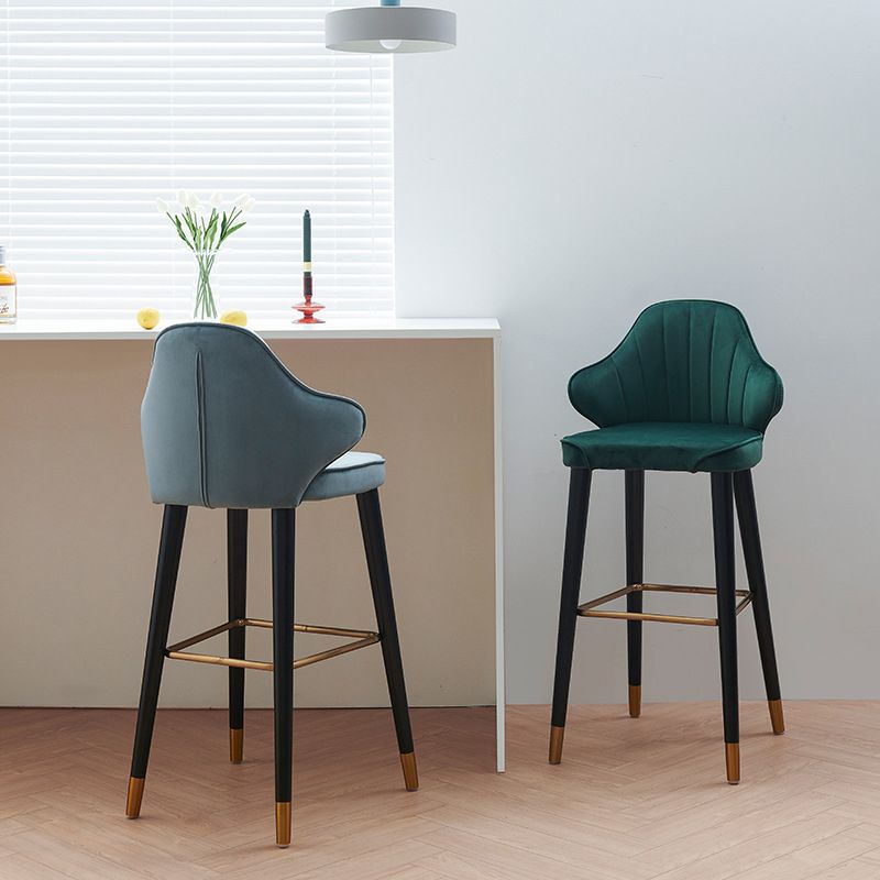 Glam Upholstered Counter Height Stool Adjustable Height Bar Stool