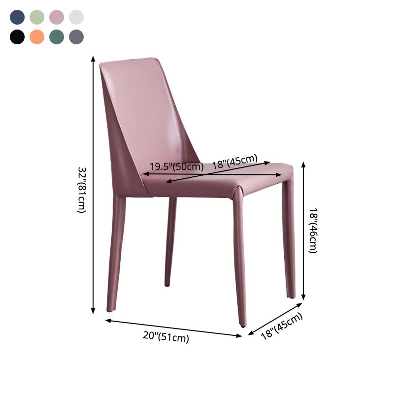 La salle à manger moderne en métal préside la chaise de salle à manger en cuir sans bras pour le restaurant