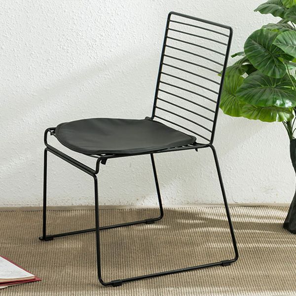 Metal Modern Style Side Chair Ladder Back Chair for Patio Use