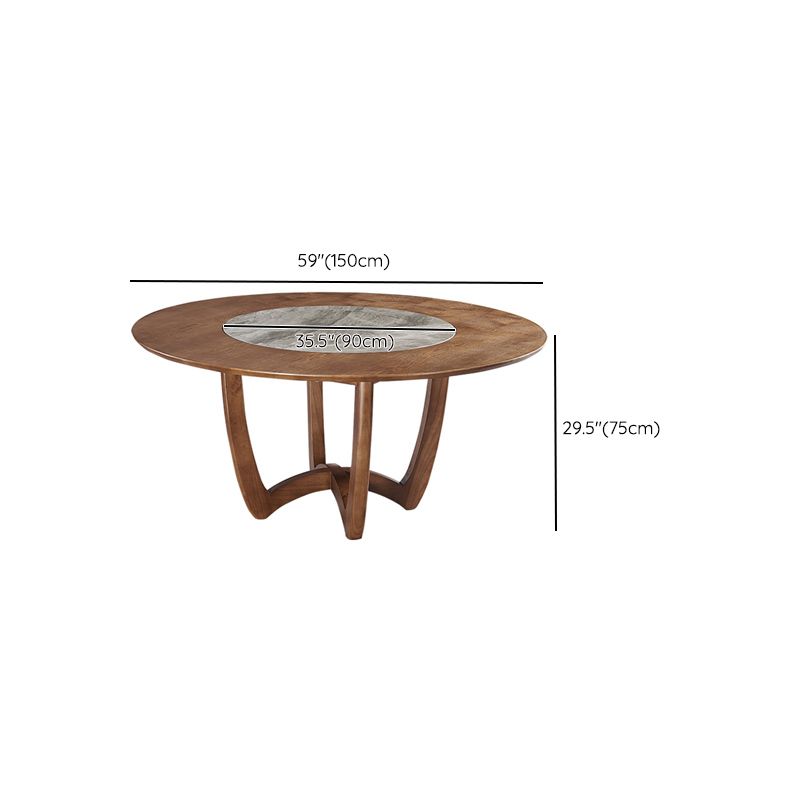 Modern Dining Set 1/4/5/7 Pcs Round Solid Wood Dining Table and Armless Chairs
