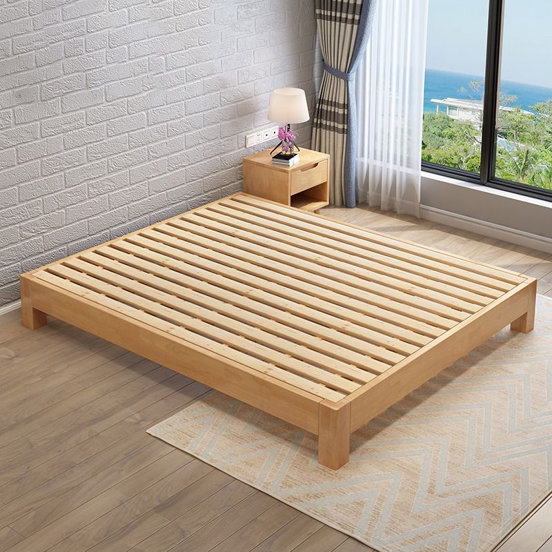 Contemporary Solid Color Wooden Bed Frame 9.84 " H Tatami Bed