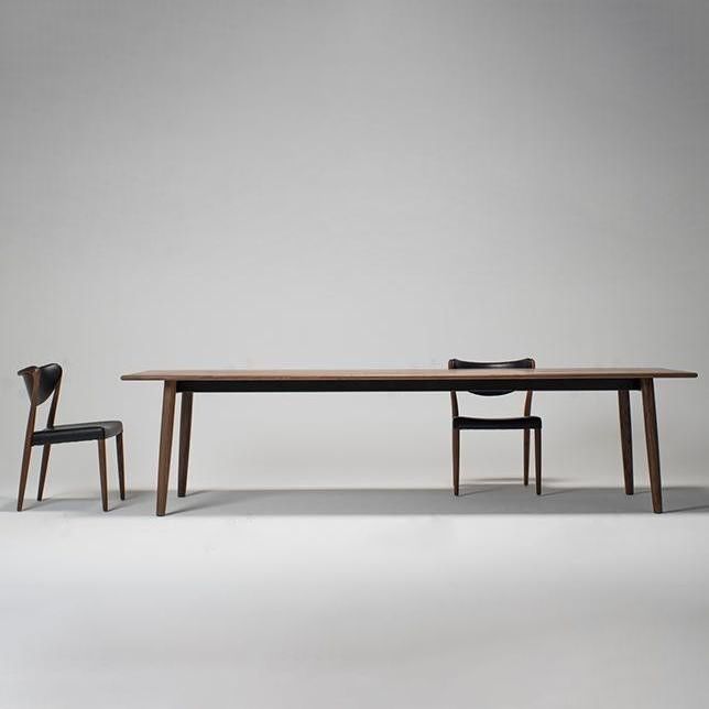Modern Rectangle Dining Table Solid Wood Fixed Table with 4 Legs