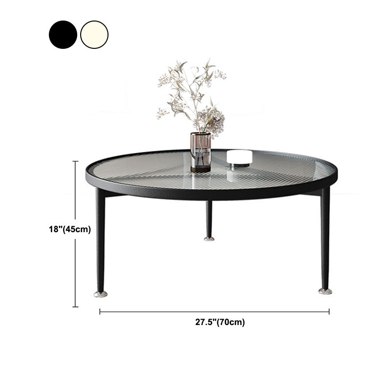 Modern Minimalist Round Glass Coffee Cocktail Table - 17.72" H