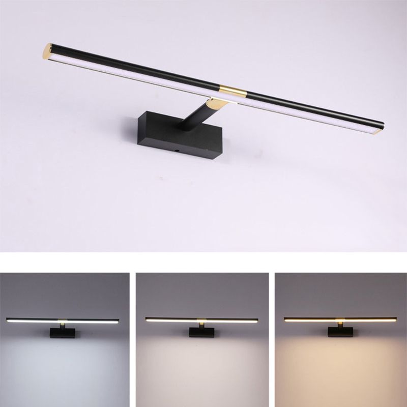 Elongated Vanity Light Fixtures Modern Simplicity Metallic Wall Mount Lamp for Bathroom