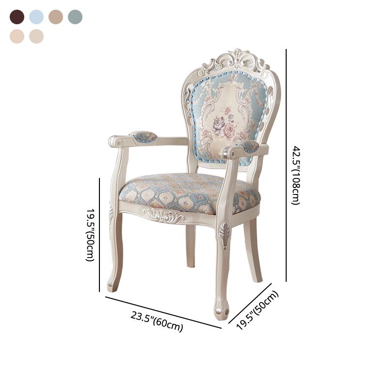 Silla lateral de balcón tapizada victoriana King Louis Back Silla de comedor con acabado mate (juego de 2)