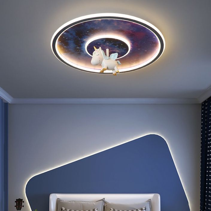 Cartoon Style Ceiling Light Circle Shape Ceiling Lamp for Children's Room