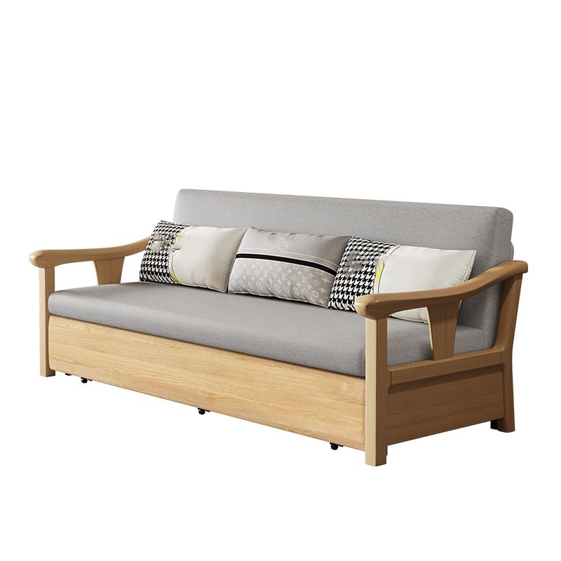 Contemporary Foldable Futon Sleeper Sofa Square Arms Futon and Mattress