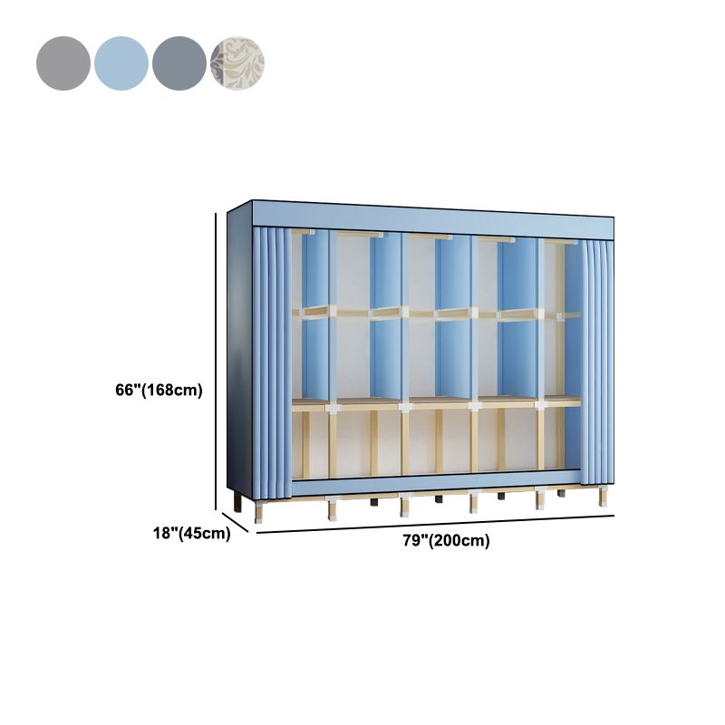 Walnut Wood Frame Wardrobe Armoire Contemporary Style Wardrobe Cabinet for Bedroom