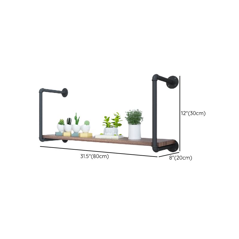 Industrial Closed Back Bookshelf Floating Wooden Natural Bookcase