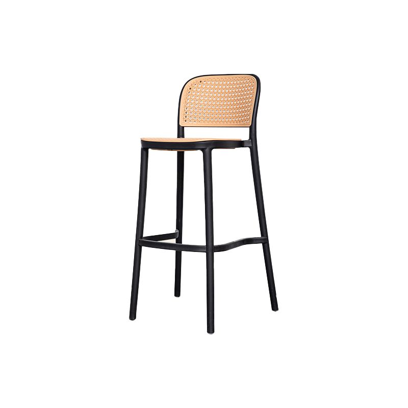Plastic Stackable Bar Stool Modern Backrest Bar Stools for Dining Room