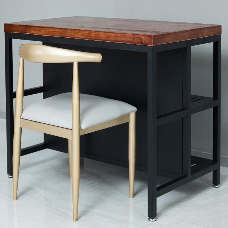 Industrial Stationary Kitchen Island table Metal Rectangular Kitchen Island Cart