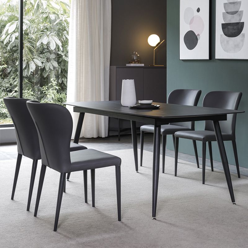 Faux Leather Kitchen Dining Chairs Wingback Parsons Dining Chairs