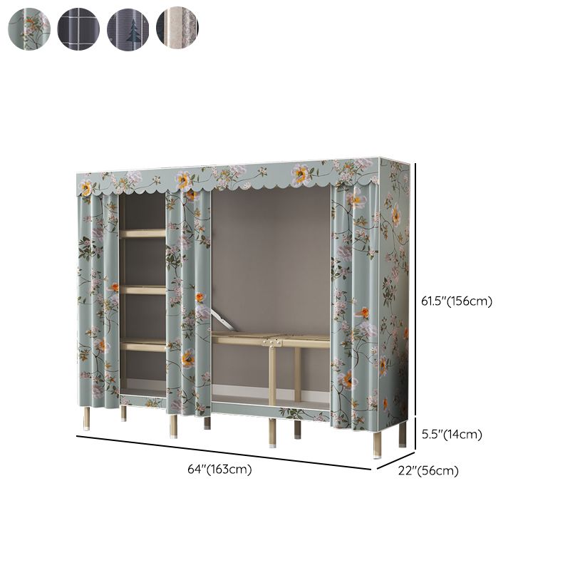 Modern Wardrobe Armoire with Legs Steel Wardrobe Cabinet with Shelves