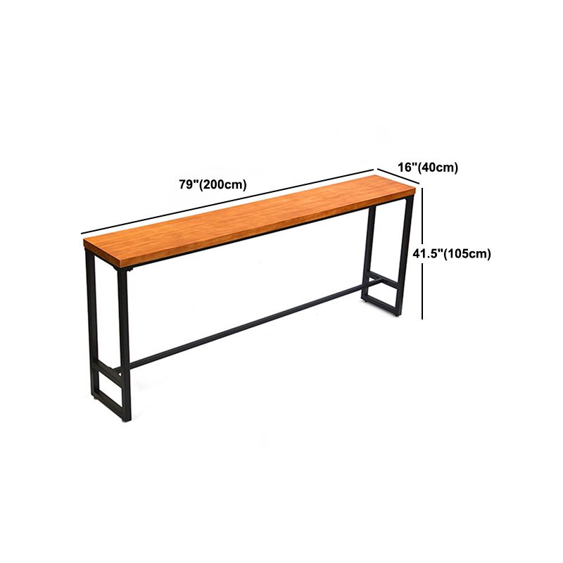 Industrial Solid Wood Bar Table Rectangle Dining Table for Kitchen Living Room
