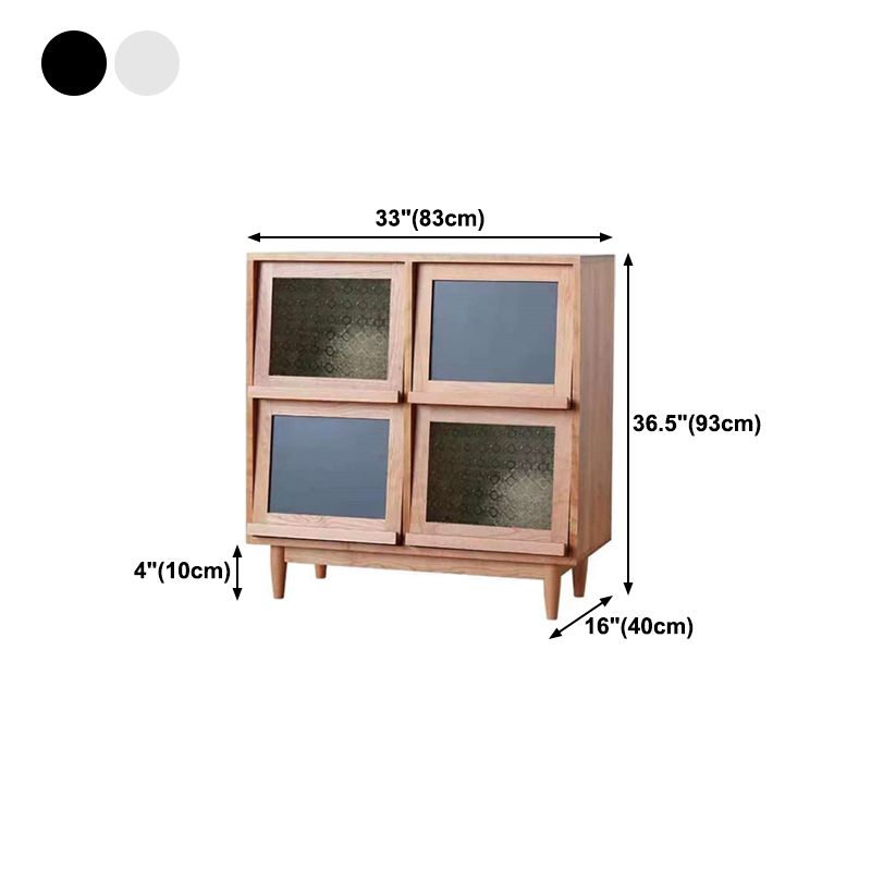 4 Doors 33"L Server Simple Style Wood Frame Buffet Server for Dining Room