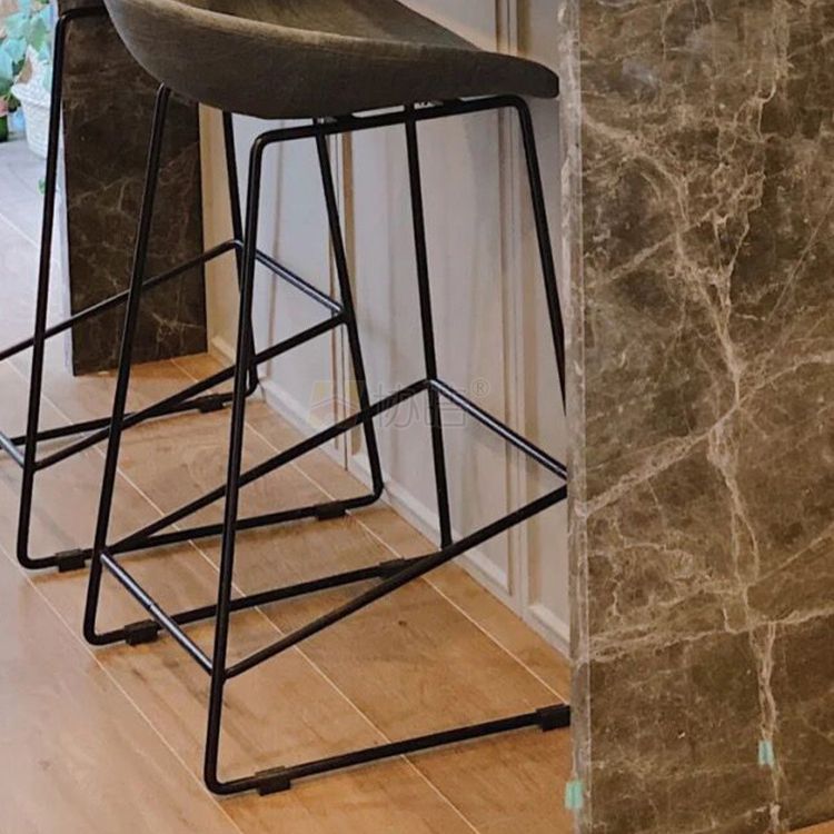 Metal Bar Stool Modern Style Low Back Armless Counter Stool for Home Use