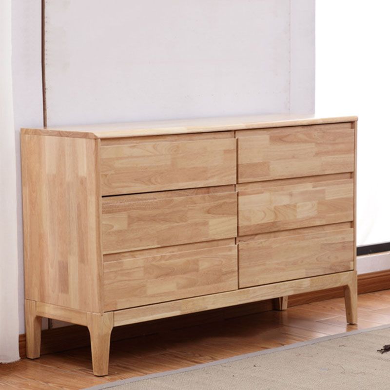 Home Rubber Wood Storage Chest Contemporary Chest with Drawers