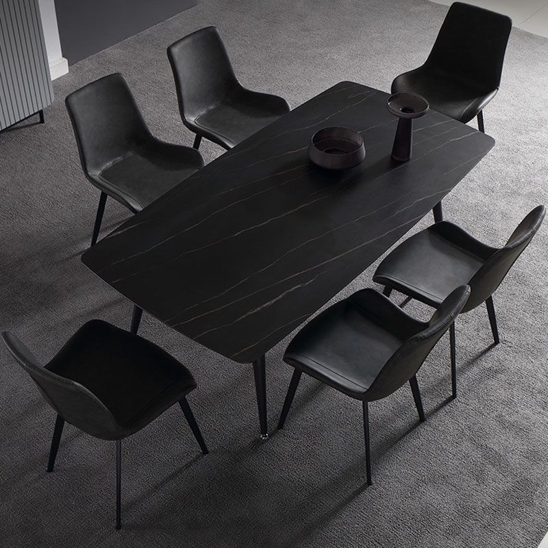Rectangle Stone Top Dining Table Contemporary Dining Table with 4 Legs
