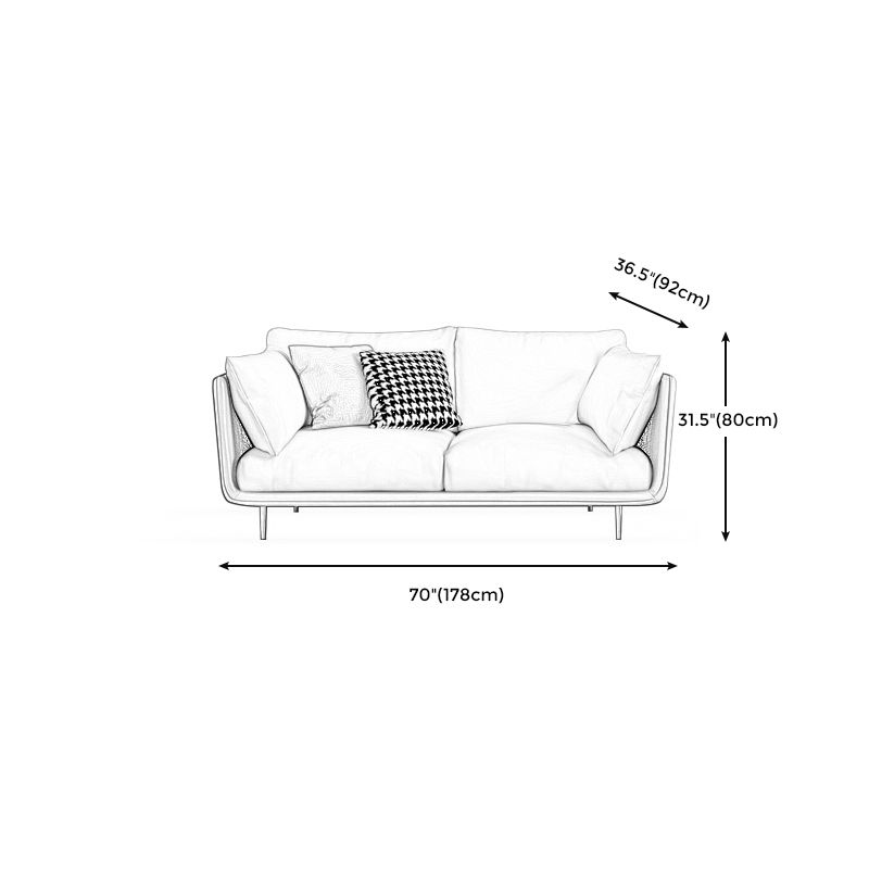 Stationary Stain Resistant Leather Living Room Pillow Top Arm Seating