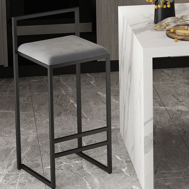 Contemporary Bar and Counter Stool Low Back Stool with Sled Base