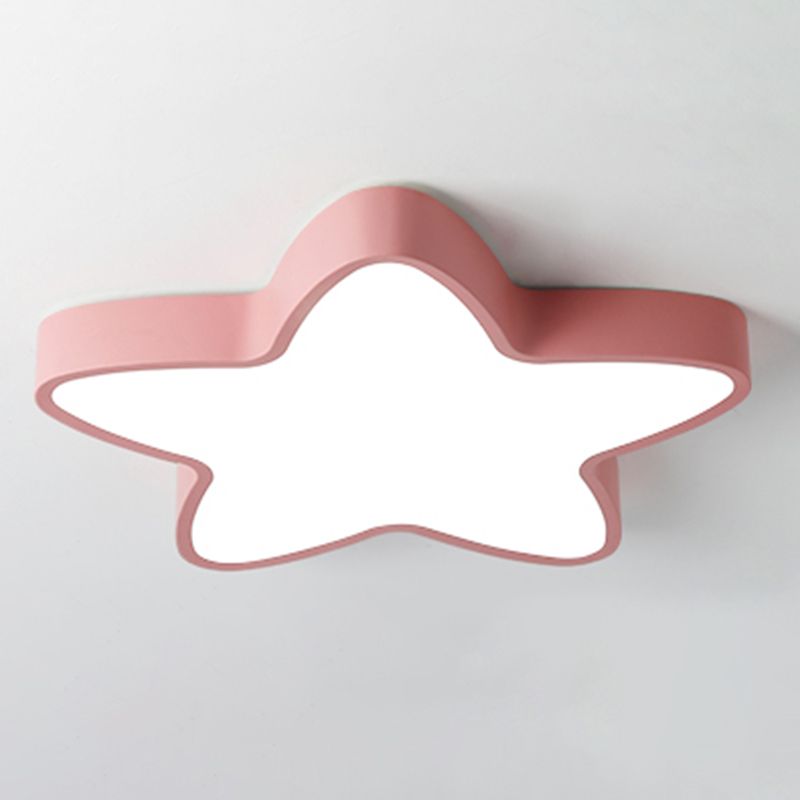 Pentagram Shape LED Ceiling Lamp Macaroon Modern Simple Style Iron 1 Light Flush Mount for Bedroom