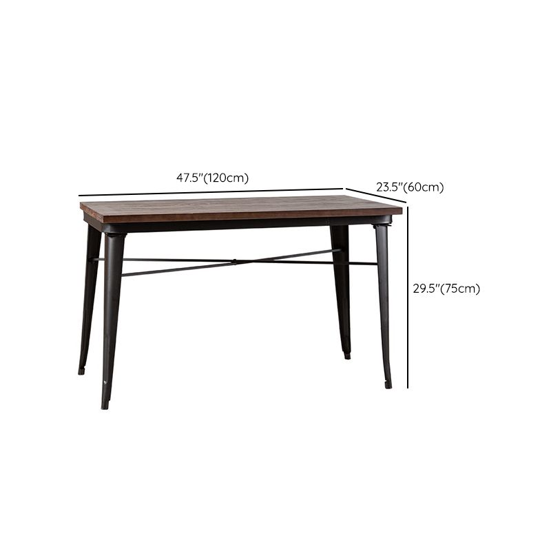 Industrial Dark Brown Dining Table Set 1/2/3/5 Pcs Solid Wood Dinette Set