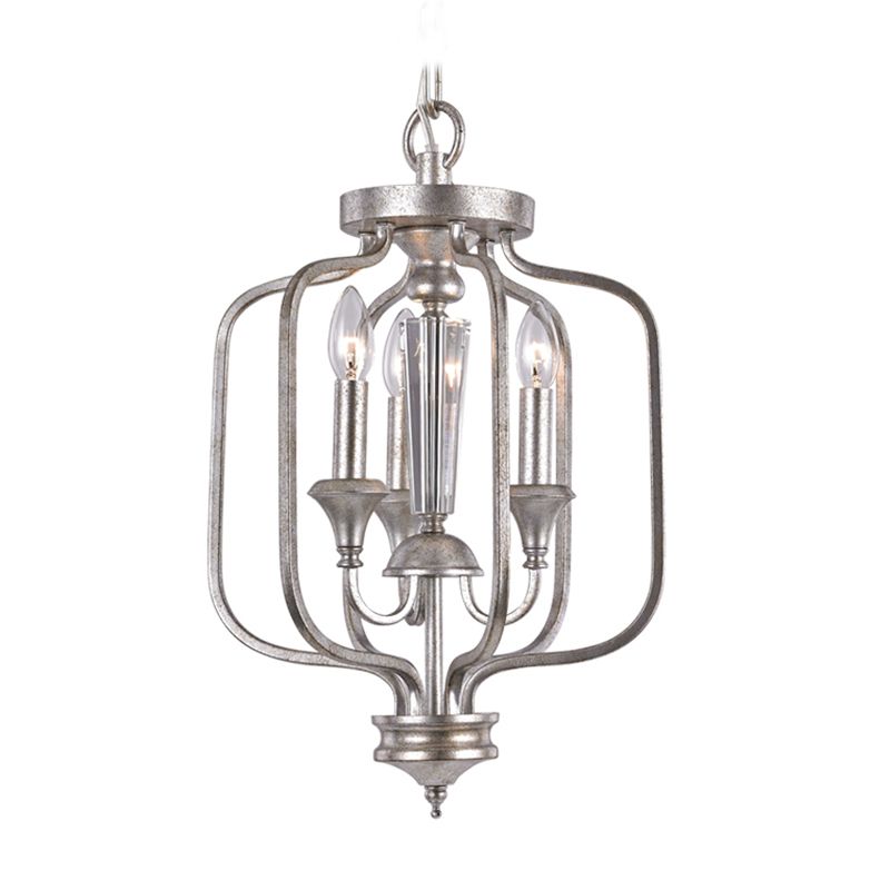 Candela tradizionale Candela lampadario in metallo 3 lampadina a sospensione in argento invecchiato per sala da pranzo