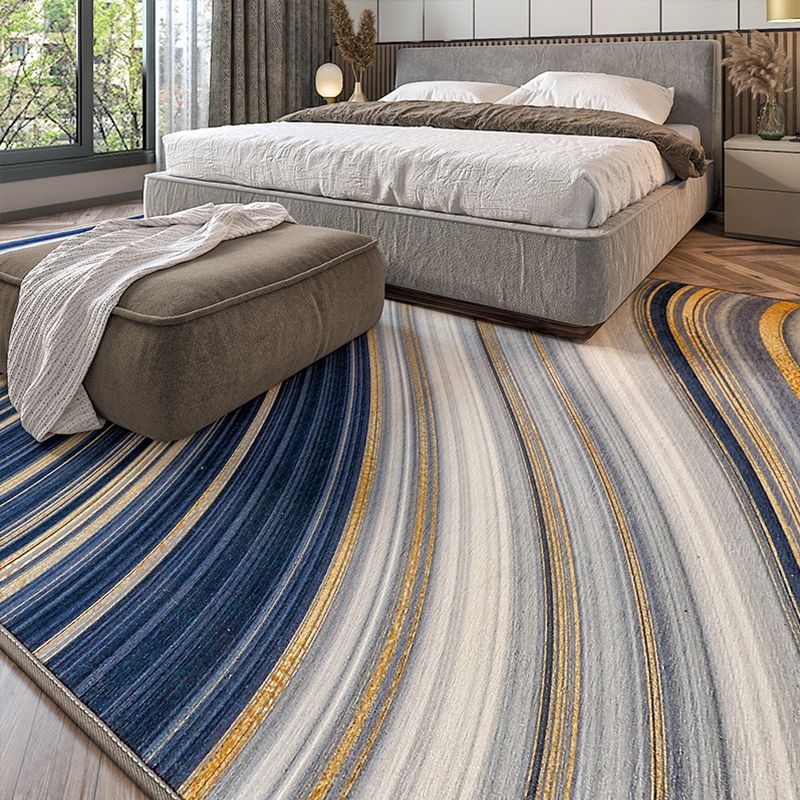 Designer Living Room Rug Multi Color Abstract Print Rug Polypropylene Non-Slip Backing Machine Washable Area Carpet