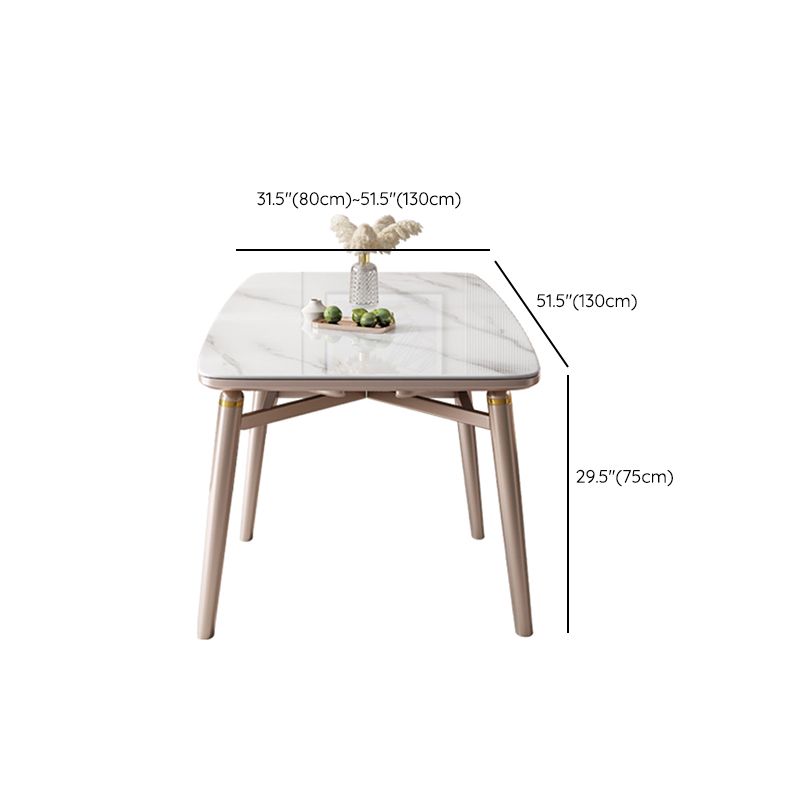 White Dining Table Set 1/5/7 Pieces Stone Dinette Set for Kitchen