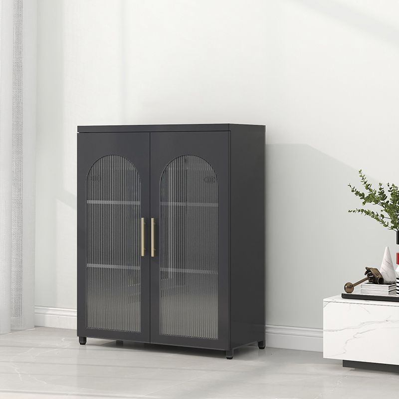Modern Steel Bookcase, Glass Door Closed Back Bookshelf for Any Room