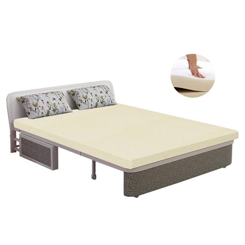 Linen Sofa Bed Scandinavian Square Arm Sleeper Sofa, 35.43" Wide