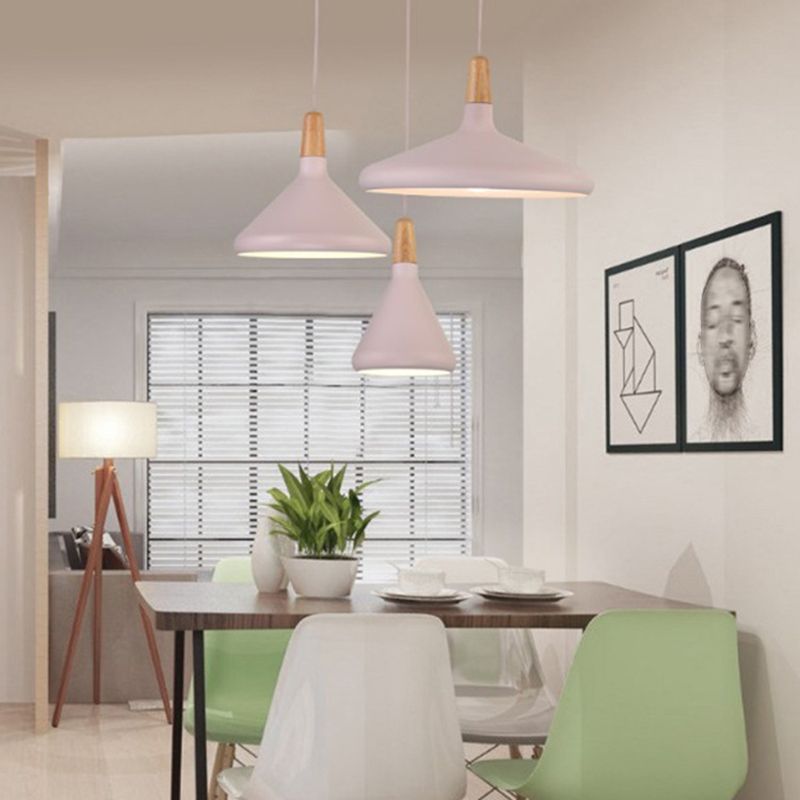 Moderne eenvoudige kegelhangende hanglamp aluminium hangende hanglampen voor restaurant