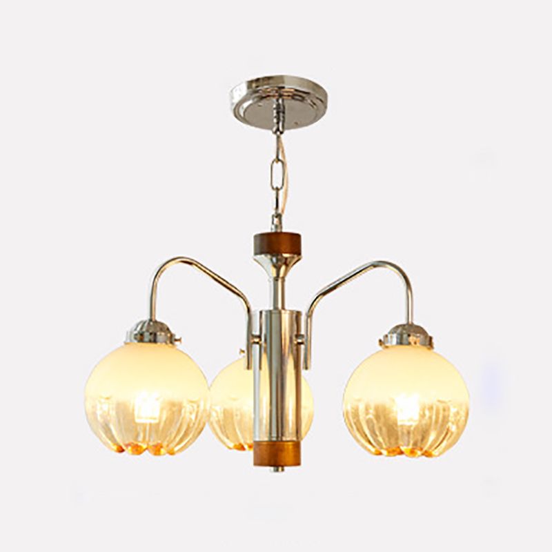 Simple Silver Chandelier Light Fixtures Glass Hanging Chandelier for Living Room