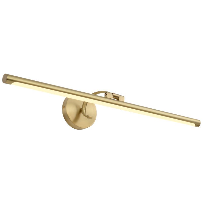 Armed Linear Wall Sconces Modern Metal 1 Light Sconce Light Fixtures in Gold for Lavatory