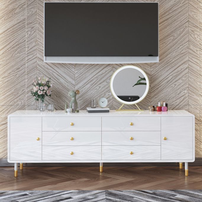 Modern Wood Dining Buffet Simple Credenza with Drawer for Living Room without Mirror